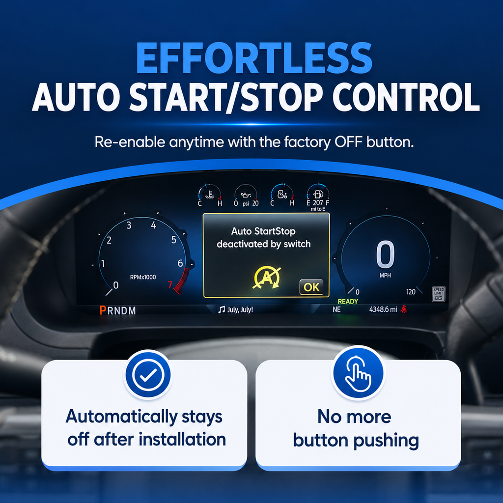 Ford Auto Start/Stop Eliminator for F-150, Bronco, Ranger, Expedition, Explorer, Escape & Maverick