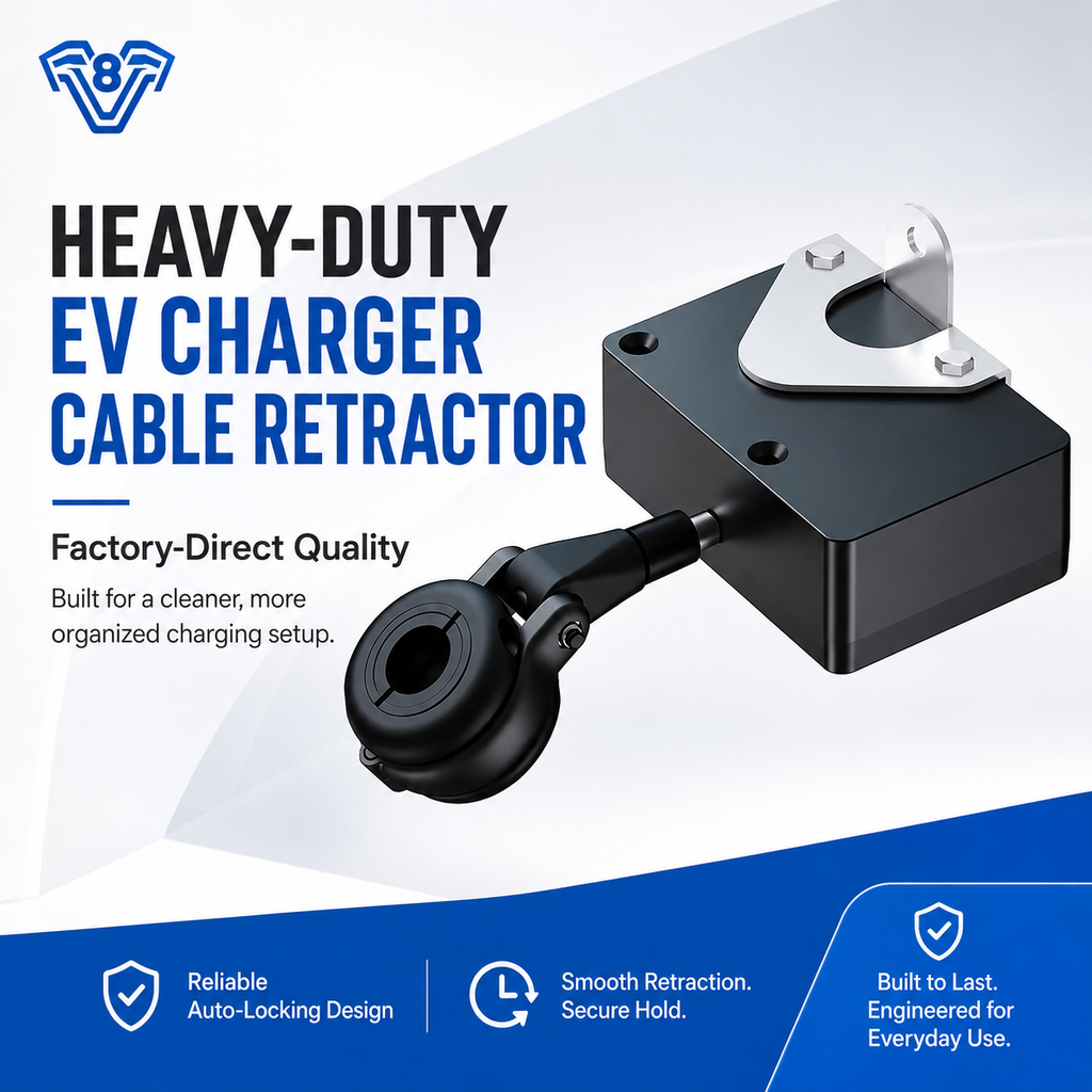 Auto-Lock EV Charger Cable Retractor