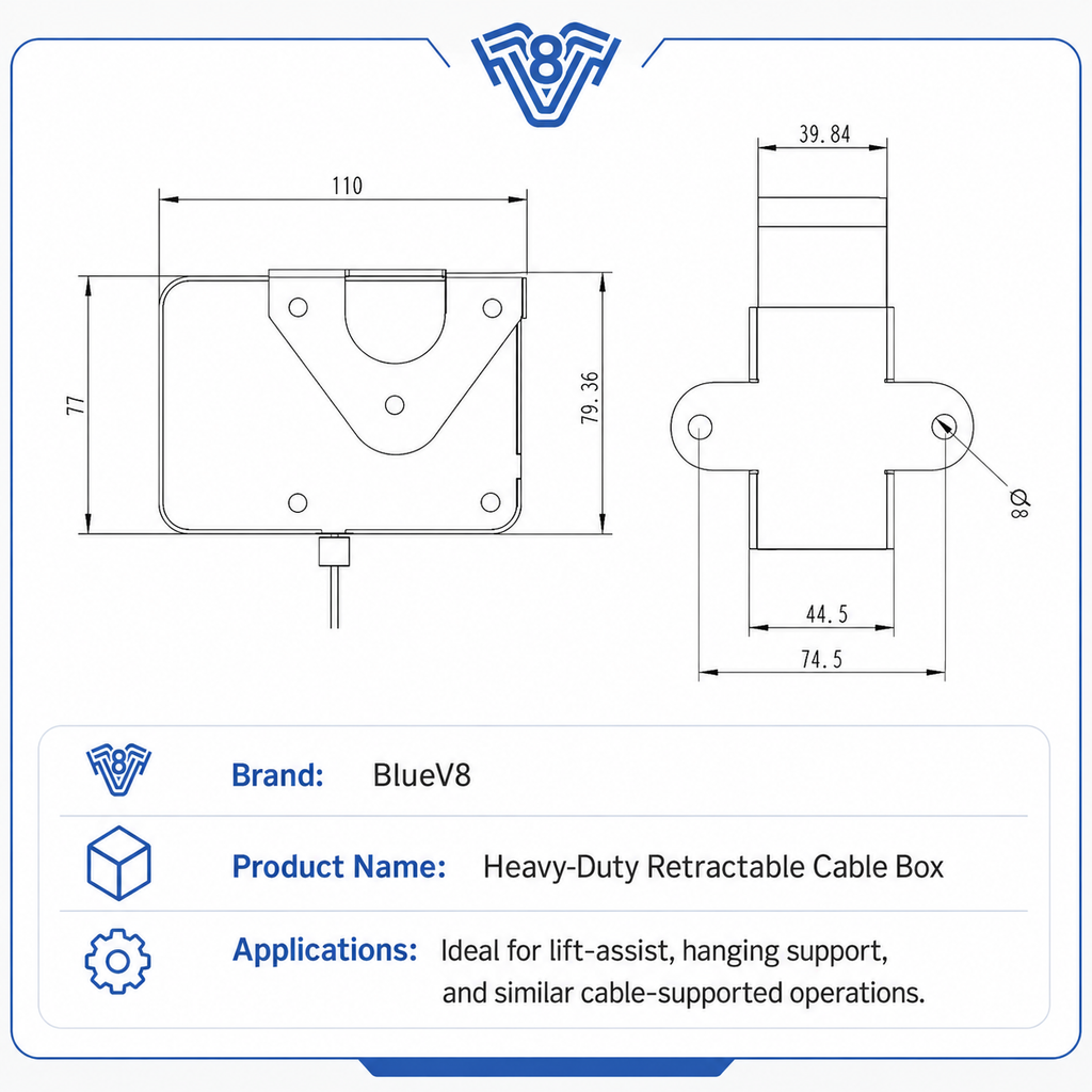 Auto-Lock EV Charger Cable Retractor