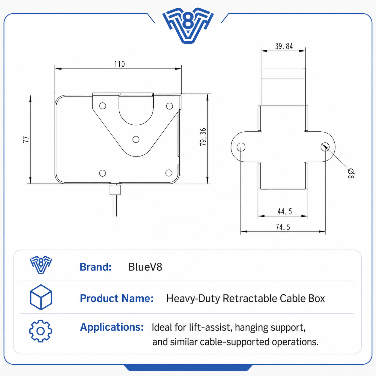 Auto-Lock EV Charger Cable Retractor